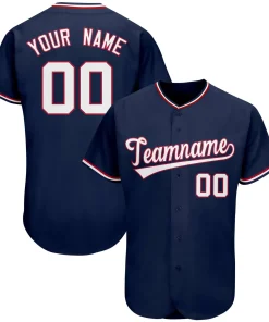 Custom Navy Team Classic Style Authentic Baseball Jersey