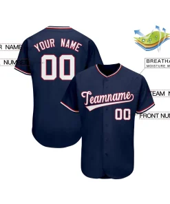 Custom Navy Team Classic Style Authentic Baseball Jersey