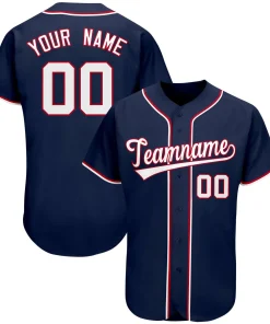 Custom Navy Team Classic Style Authentic Baseball Jersey
