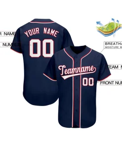 Custom Navy Team Classic Style Authentic Baseball Jersey