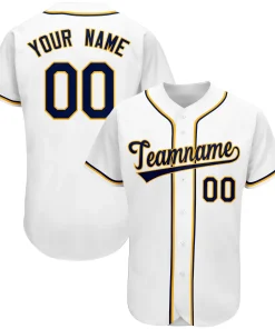Custom White Team Classic Style Authentic Baseball Jersey
