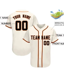 Custom Cream Team Classic Style Authentic Baseball Jersey
