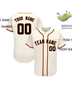 Custom Cream Team Classic Style Authentic Baseball Jersey