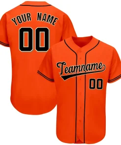 Custom Orange Team Classic Style Authentic Baseball Jersey