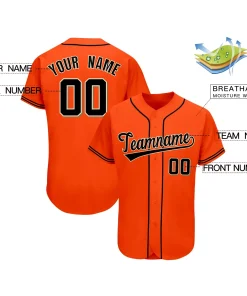 Custom Orange Team Classic Style Authentic Baseball Jersey