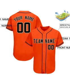 Custom Orange Team Classic Style Authentic Baseball Jersey