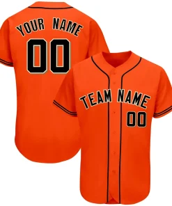 Custom Orange Team Classic Style Authentic Baseball Jersey