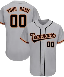 Custom Gray Team Classic Style Authentic Baseball Jersey