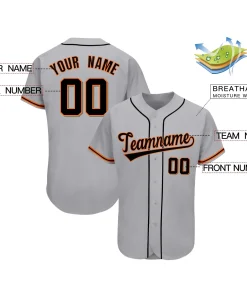 Custom Gray Team Classic Style Authentic Baseball Jersey