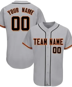 Custom Gray Team Classic Style Authentic Baseball Jersey