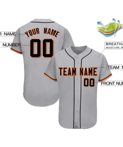 Custom Gray Team Classic Style Authentic Baseball Jersey
