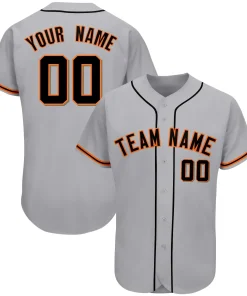 Custom Gray Team Classic Style Authentic Baseball Jersey