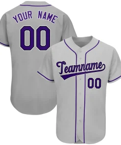Custom Gray Team Classic Style Authentic Baseball Jersey