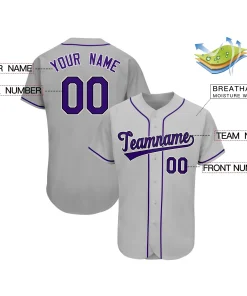 Custom Gray Team Classic Style Authentic Baseball Jersey