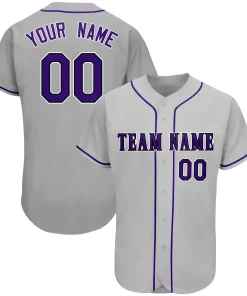 Custom Gray Team Classic Style Authentic Baseball Jersey