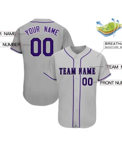 Custom Gray Team Classic Style Authentic Baseball Jersey