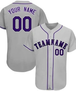 Custom Gray Team Classic Style Authentic Baseball Jersey