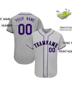 Custom Gray Team Classic Style Authentic Baseball Jersey