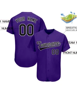 Custom Purple Team Classic Style Authentic Baseball Jersey