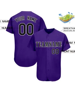 Custom Purple Team Classic Style Authentic Baseball Jersey