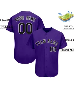 Custom Purple Team Classic Style Authentic Baseball Jersey