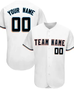 Custom White Team Classic Style Authentic Baseball Jersey