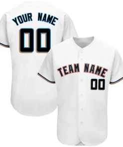 Custom White Team Classic Style Authentic Baseball Jersey