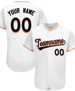 Custom White Team Classic Style Authentic Baseball Jersey