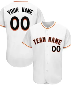 Custom White Team Classic Style Authentic Baseball Jersey
