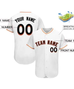 Custom White Team Classic Style Authentic Baseball Jersey