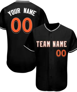 Custom Black Team Classic Style Authentic Baseball Jersey
