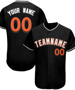 Custom Black Team Classic Style Authentic Baseball Jersey