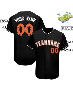 Custom Black Team Classic Style Authentic Baseball Jersey