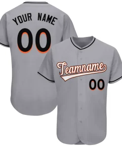 Custom Gray Team Classic Style Authentic Baseball Jersey