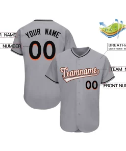 Custom Gray Team Classic Style Authentic Baseball Jersey