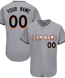 Custom Gray Team Classic Style Authentic Baseball Jersey