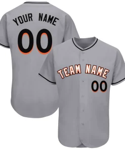 Custom Gray Team Classic Style Authentic Baseball Jersey