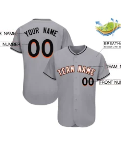 Custom Gray Team Classic Style Authentic Baseball Jersey