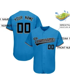 Custom Powder Blue Team Classic Style Authentic Baseball Jersey