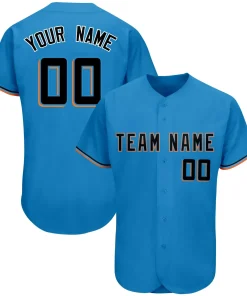 Custom Powder Blue Team Classic Style Authentic Baseball Jersey