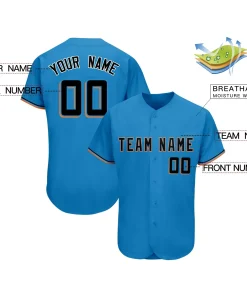 Custom Powder Blue Team Classic Style Authentic Baseball Jersey
