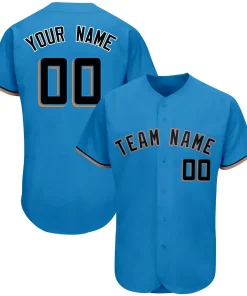 Custom Powder Blue Team Classic Style Authentic Baseball Jersey