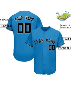 Custom Powder Blue Team Classic Style Authentic Baseball Jersey