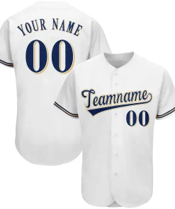 Custom White Team Classic Style Authentic Baseball Jersey