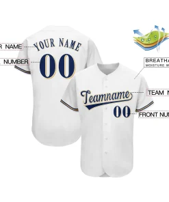 Custom White Team Classic Style Authentic Baseball Jersey