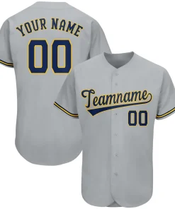 Custom Gray Team Classic Style Authentic Baseball Jersey
