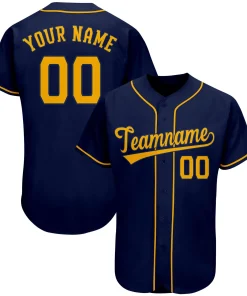 Custom Navy Team Classic Style Authentic Baseball Jersey