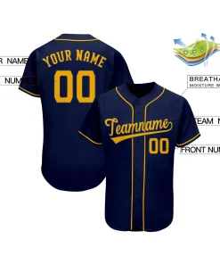 Custom Navy Team Classic Style Authentic Baseball Jersey