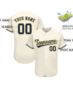 Custom Cream Team Classic Style Authentic Baseball Jersey