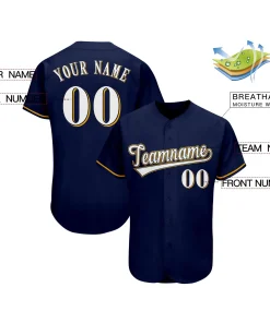 Custom Navy Team Classic Style Authentic Baseball Jersey